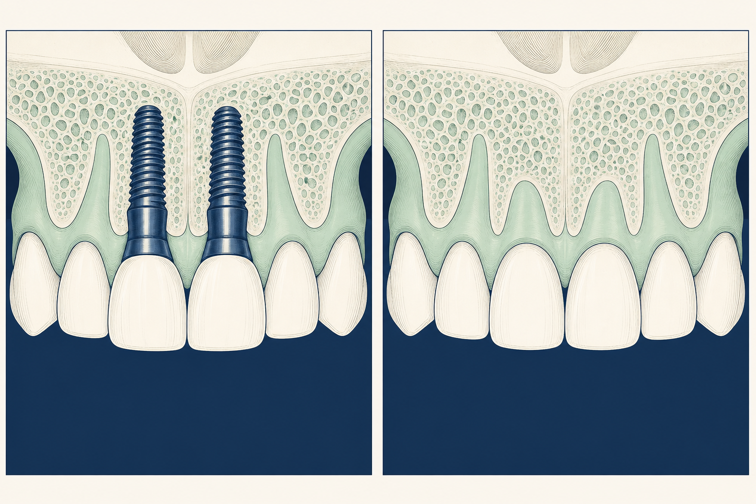 Illustrative diagram: dental implants in abu dhabi vs dubai