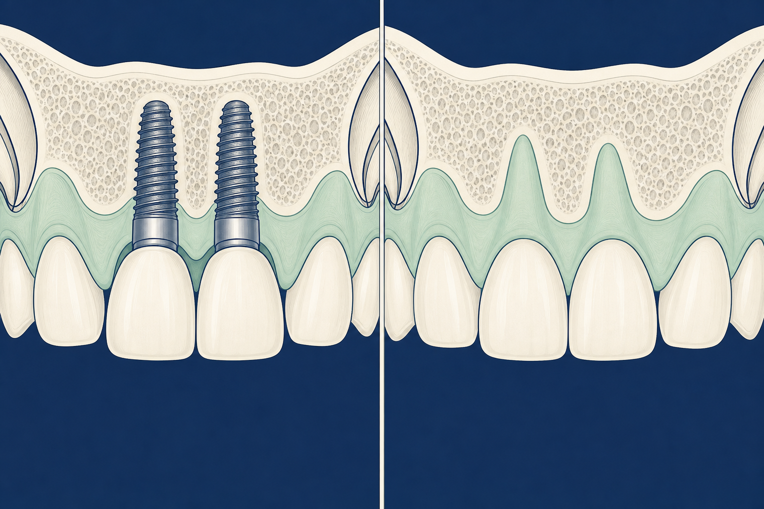 Illustrative diagram: dental implants in doha vs turkey