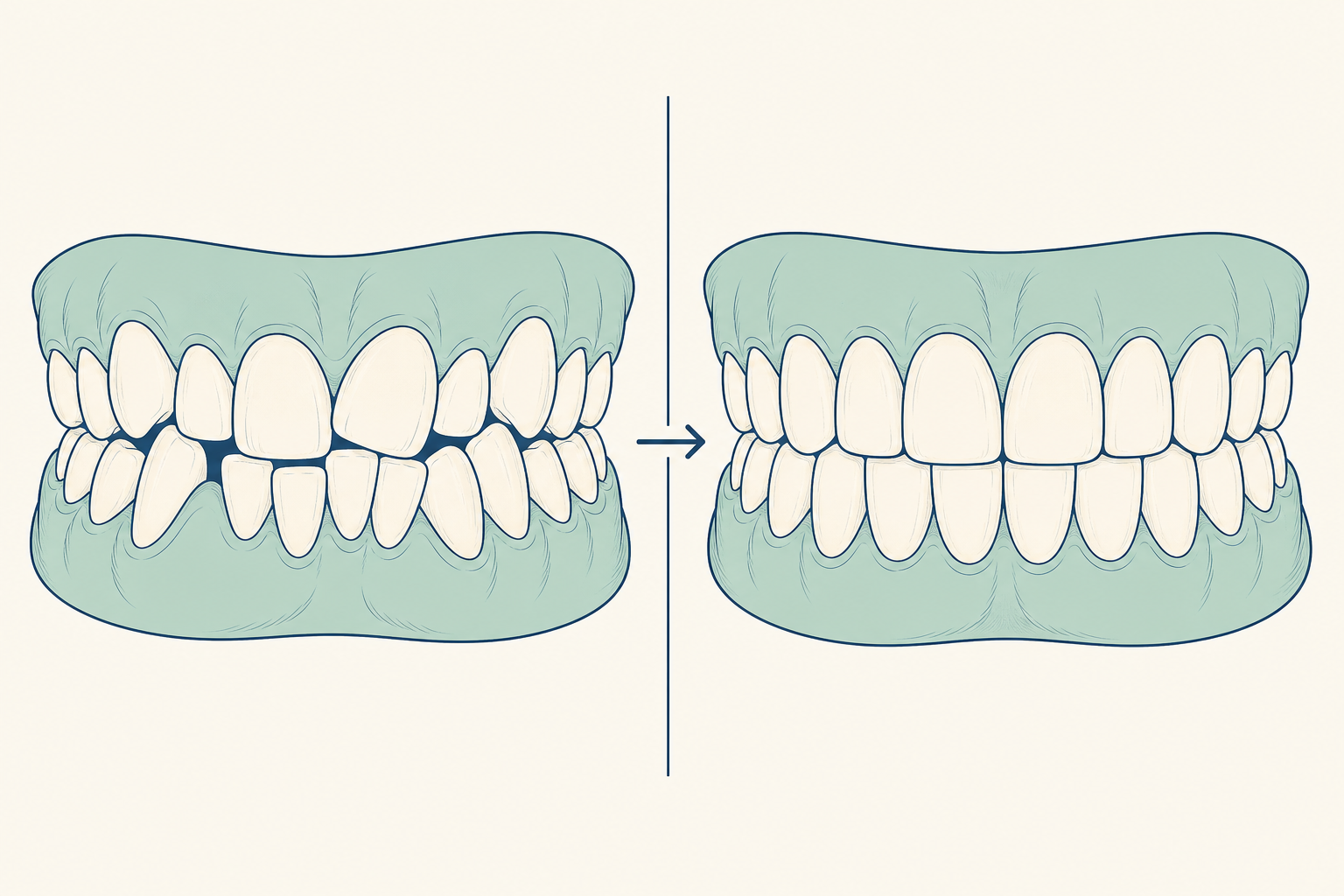 Illustrative diagram: Crooked Teeth