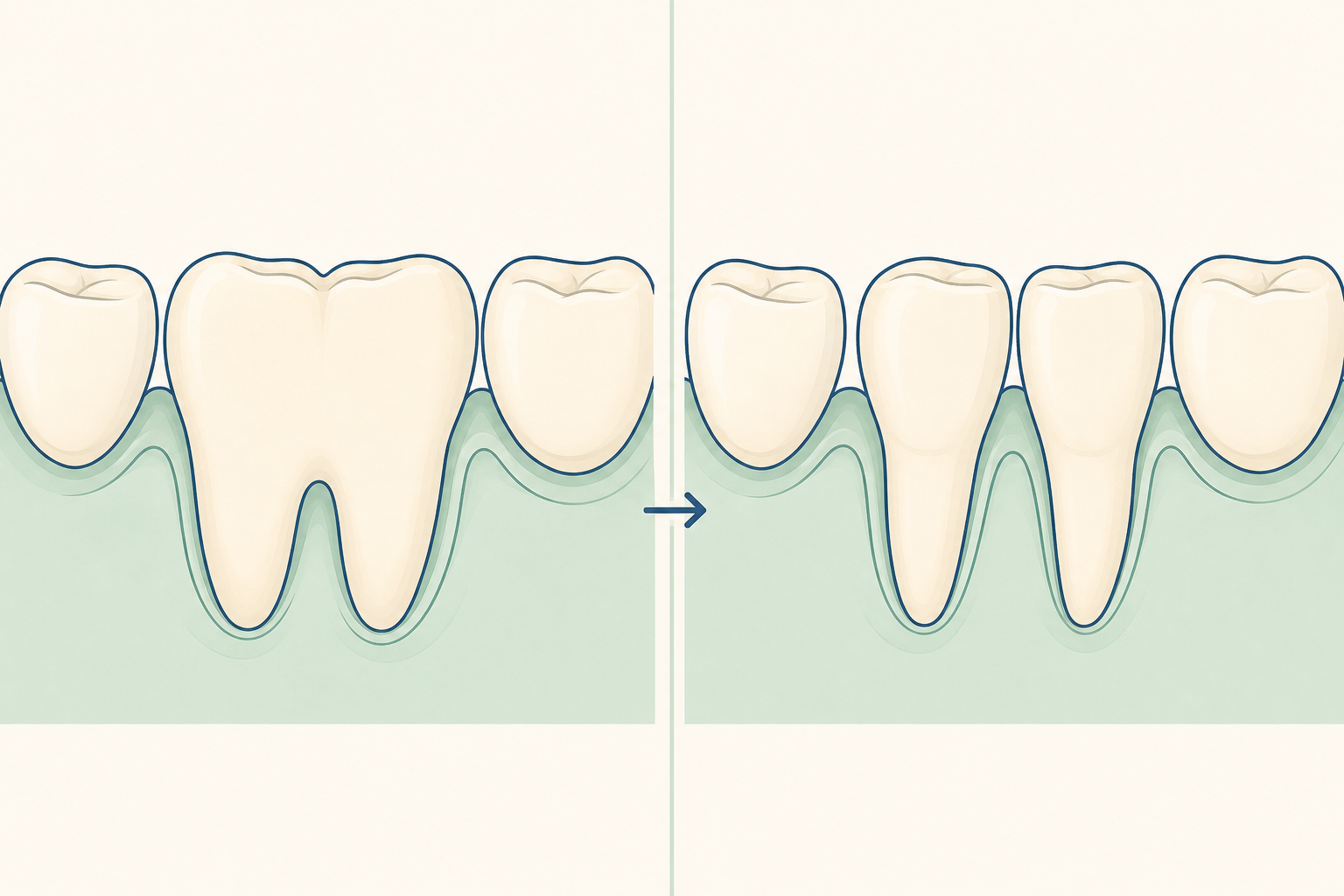 Illustrative diagram: Fused Teeth