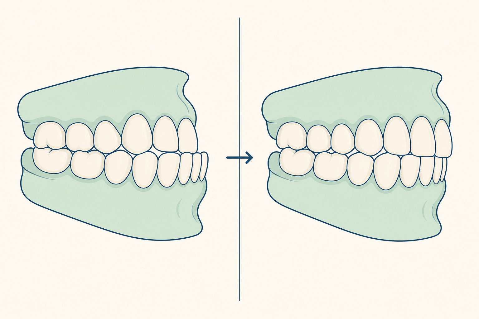 Illustrative diagram: Underbite