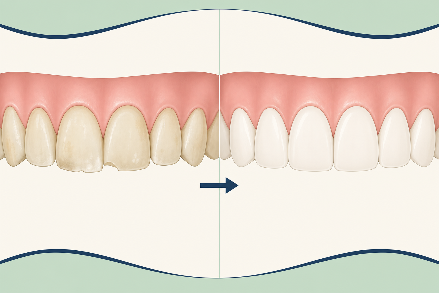 Illustrative diagram: Composite Veneers