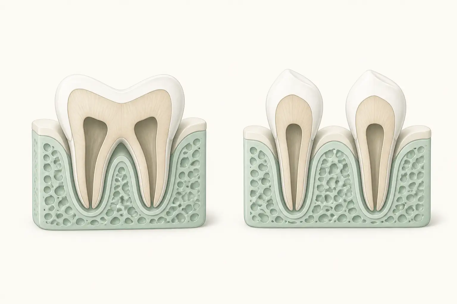 Fused Teeth dental educational illustration