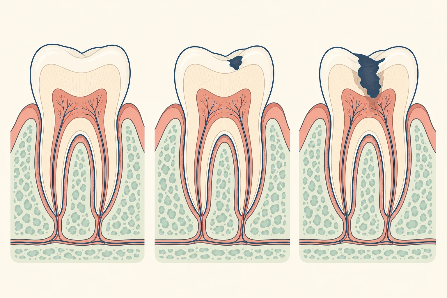 Cavities (Tooth Decay) dental educational illustration