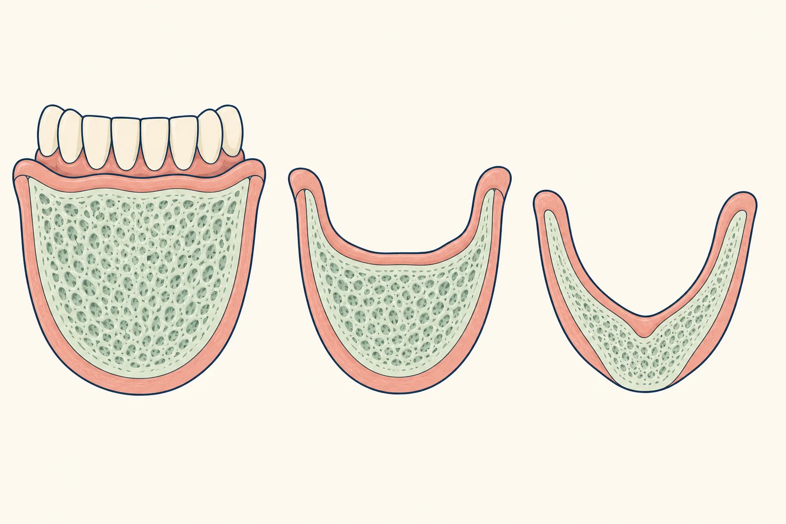 Alveolar Ridge Atrophy dental educational illustration