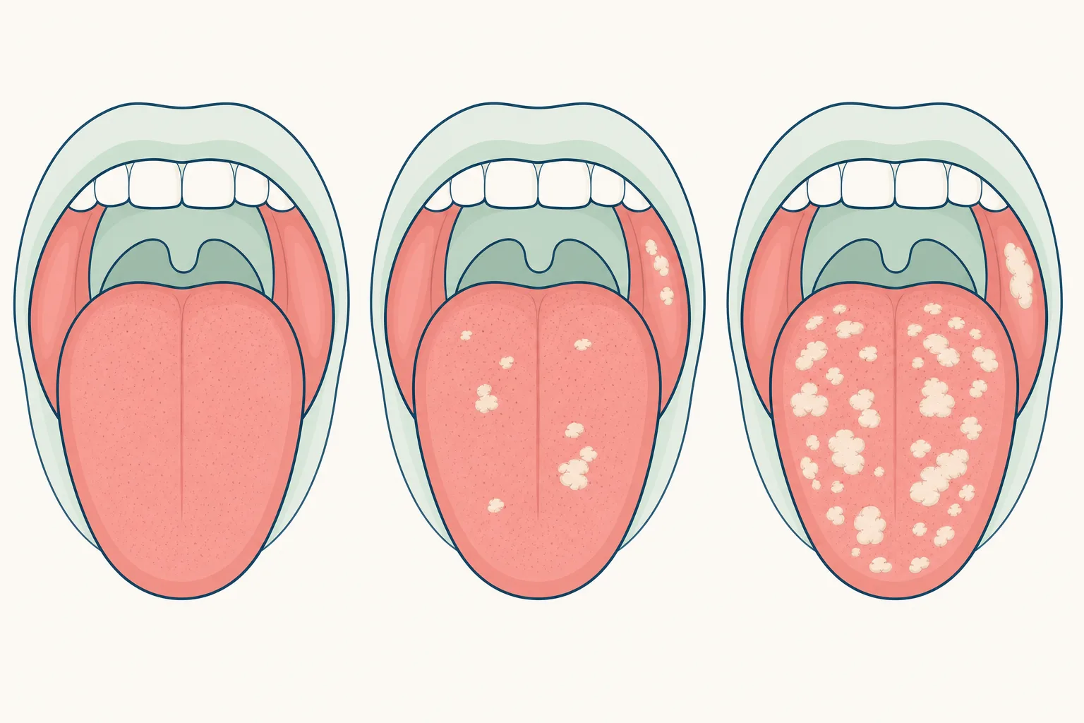 Oral Thrush dental educational illustration