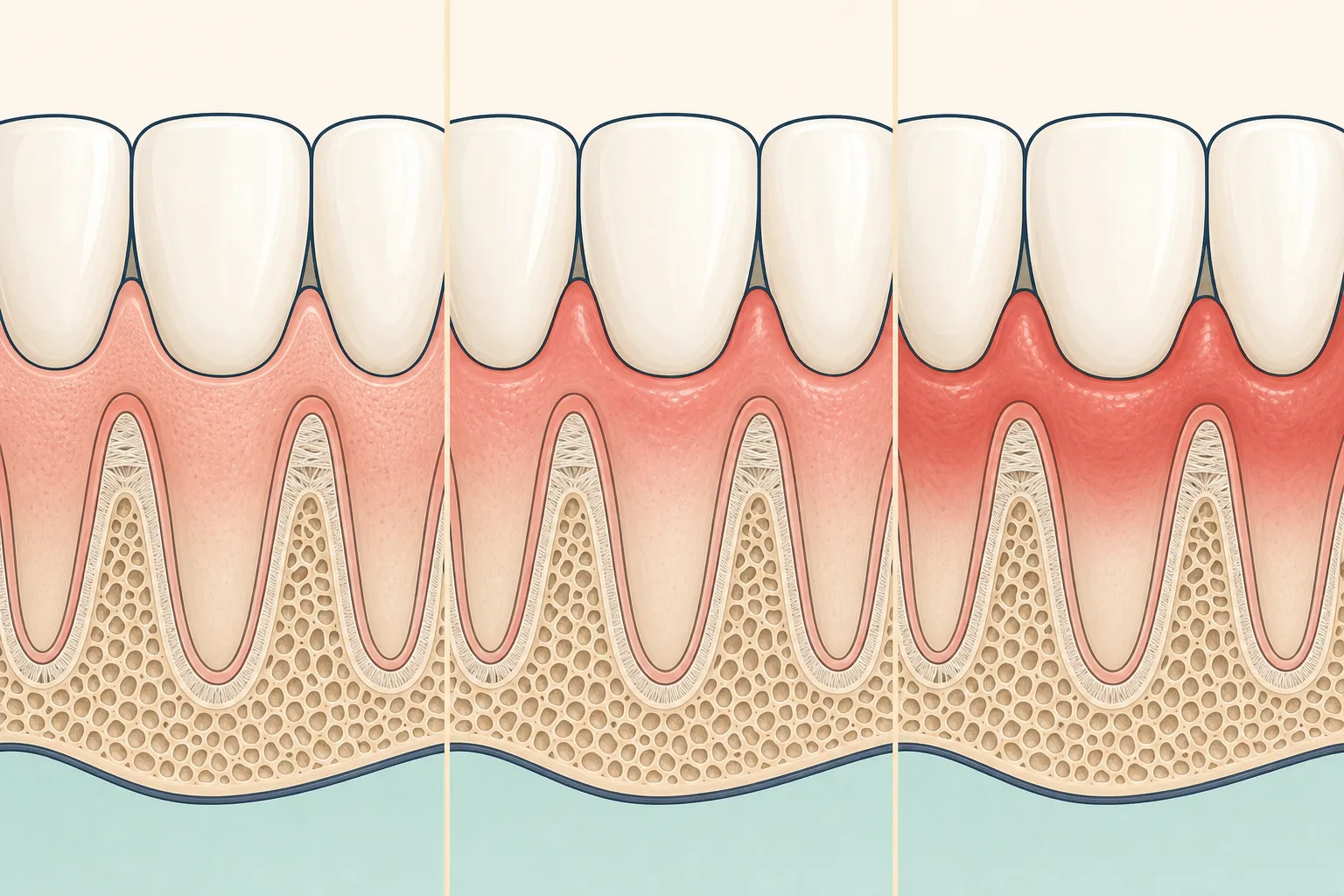 Gingivitis dental educational illustration