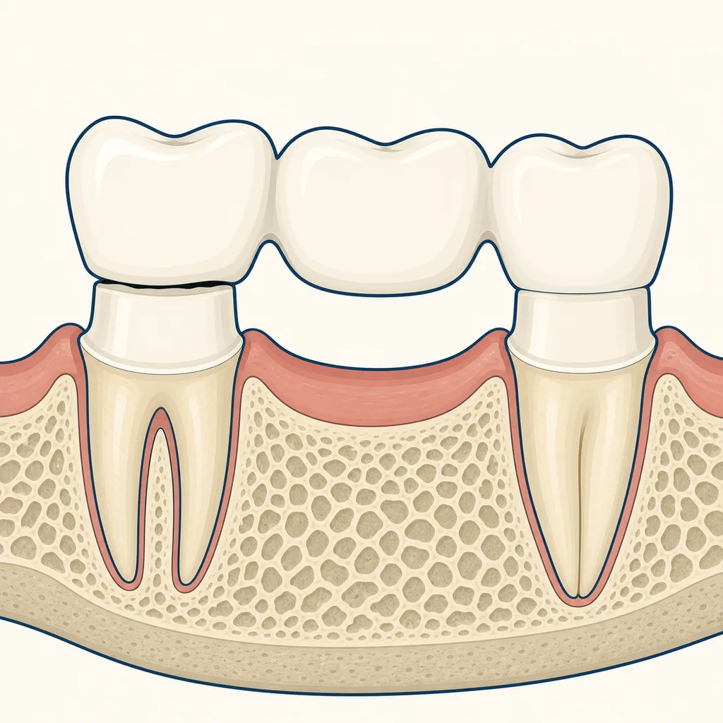 Loose Dental Bridge dental educational illustration